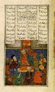 unknow artist Iskander Meets with the Sages,from the Khamsa of Nizami oil painting artist